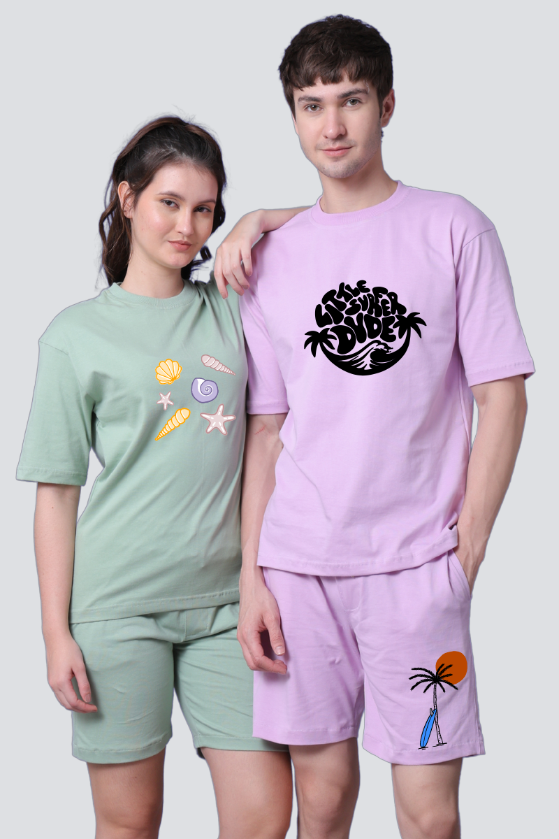 Little Surfer Dude & Seashell Babe Couple Co-Ord Sets (Pack of 2)