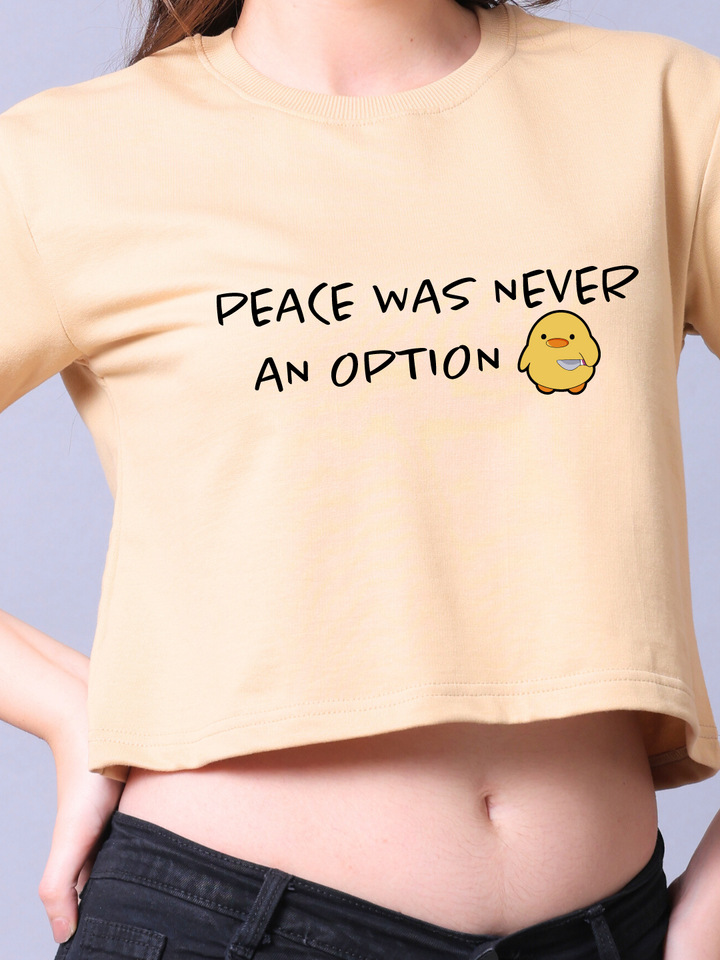 Peace Beige Crop Top
