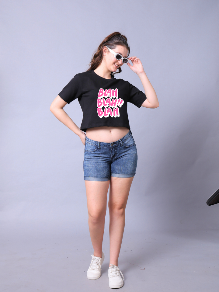 Blah Blah Women Crop Top