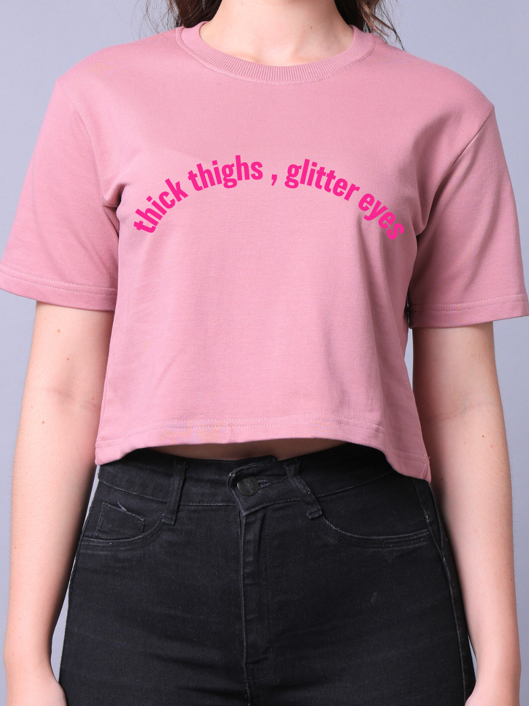 Glitter Eyes Women Crop Top