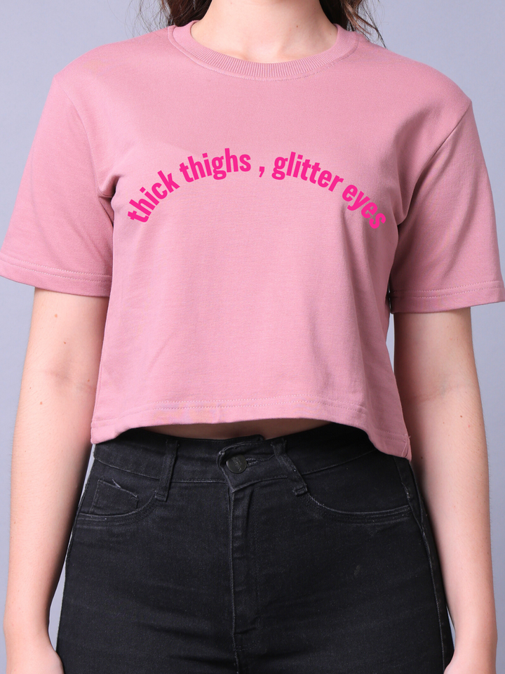 Glitter Eyes Women Crop Top