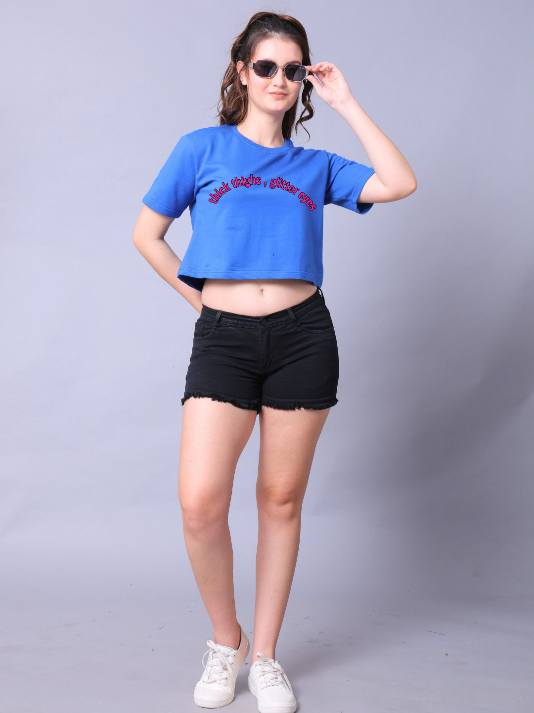 Glitter Eyes Women Crop Top