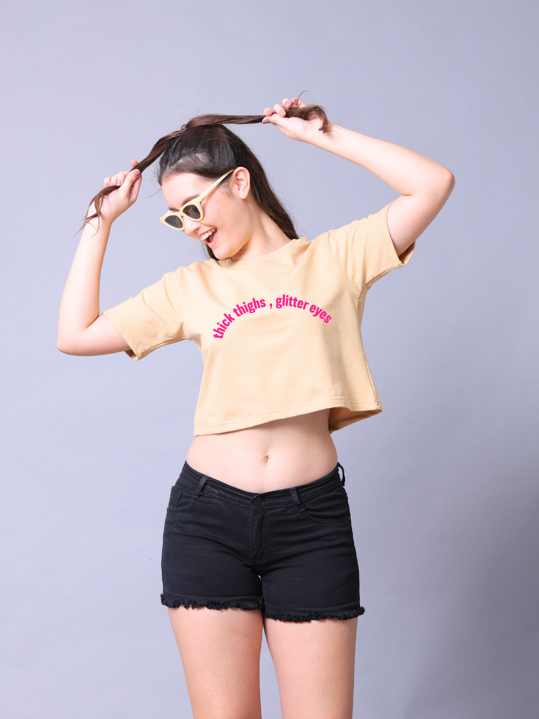 Glitter Eyes Women Crop Top