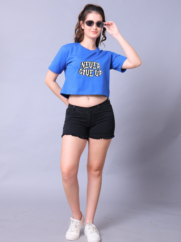 Never Give Up Women Crop Top