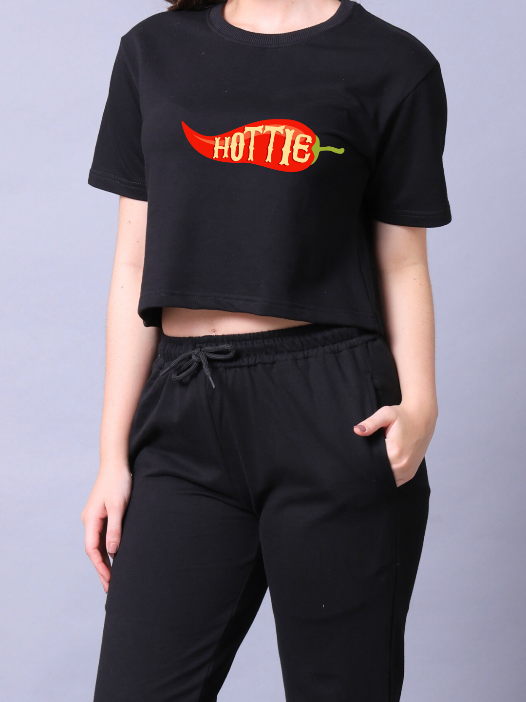 Hottie Women Co-Ord Set - Crop Top with Joggers