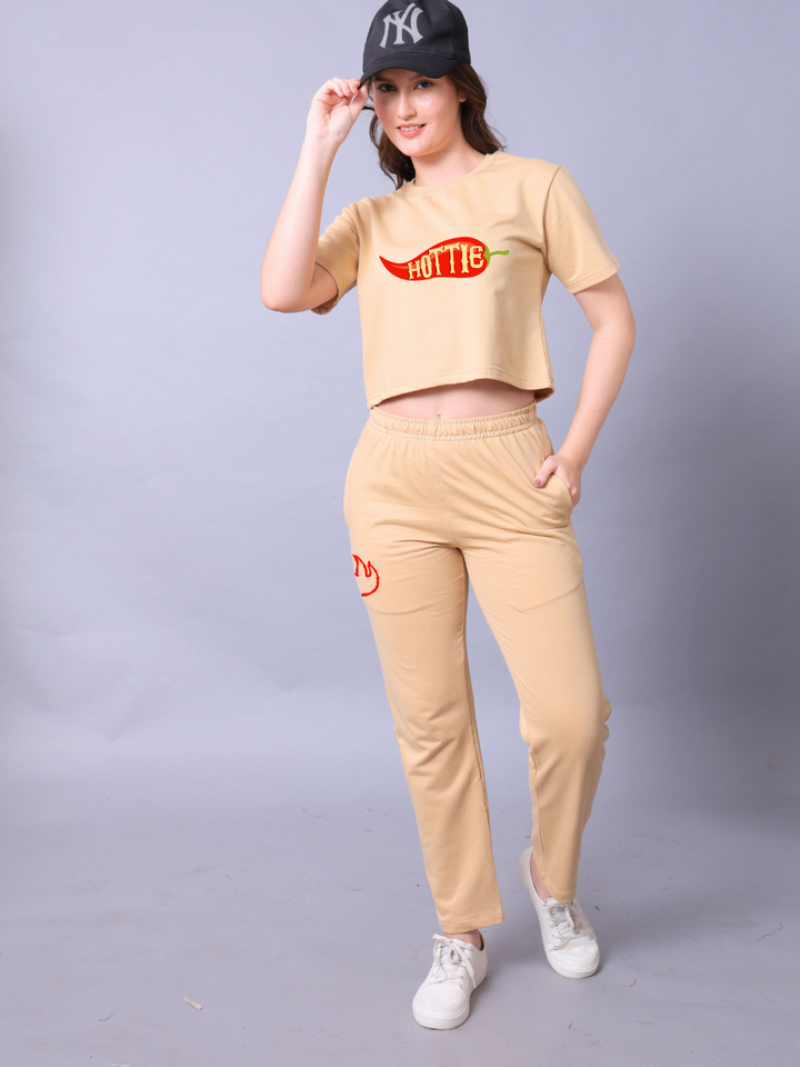 Hottie Women Co-Ord Set - Crop Top with Joggers