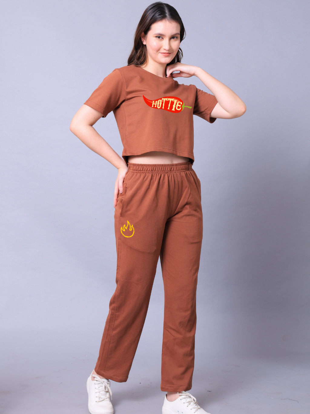 Hottie Women Co-Ord Set - Crop Top with Joggers