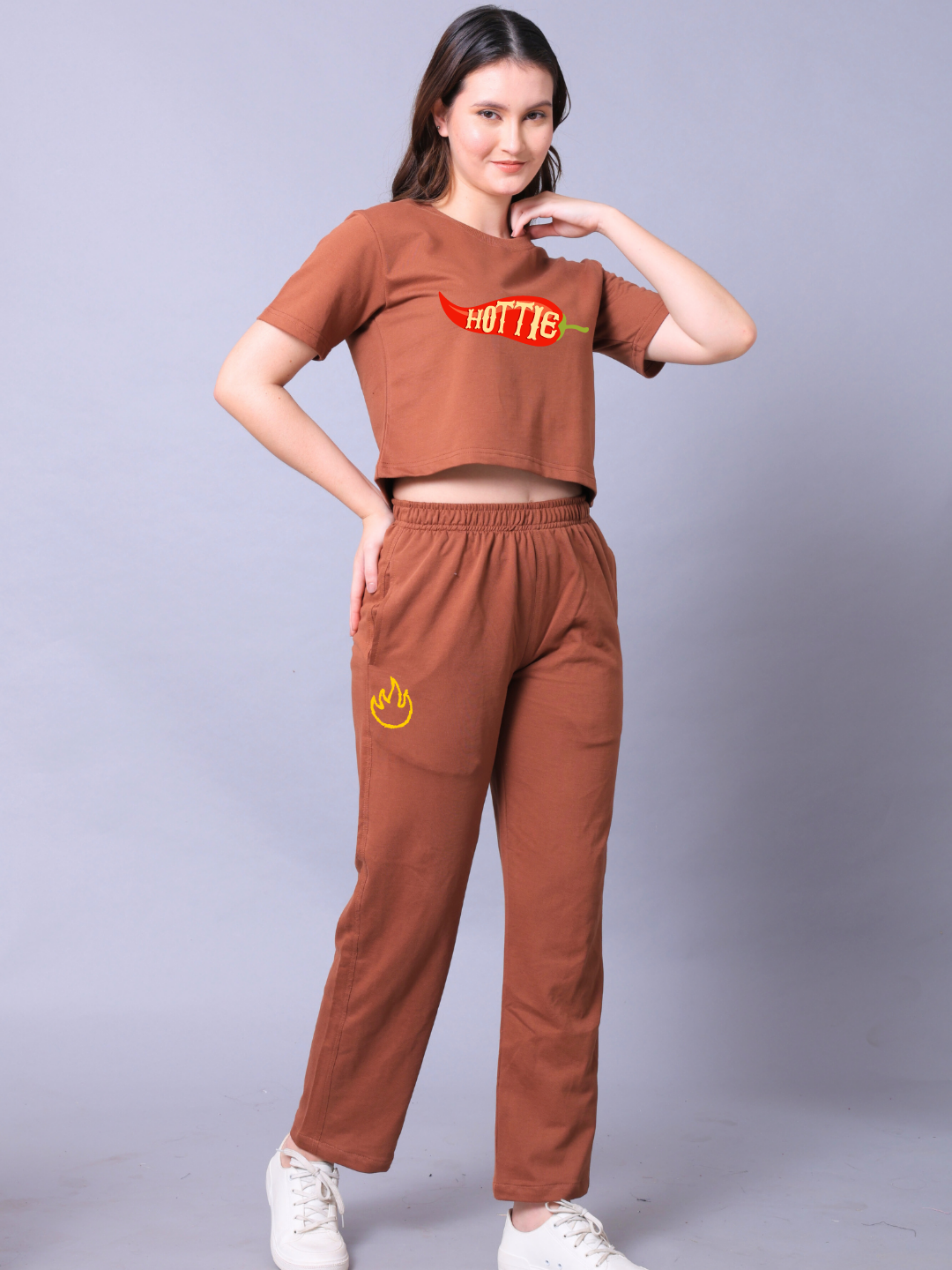 Hottie Women Co-Ord Set - Crop Top with Joggers
