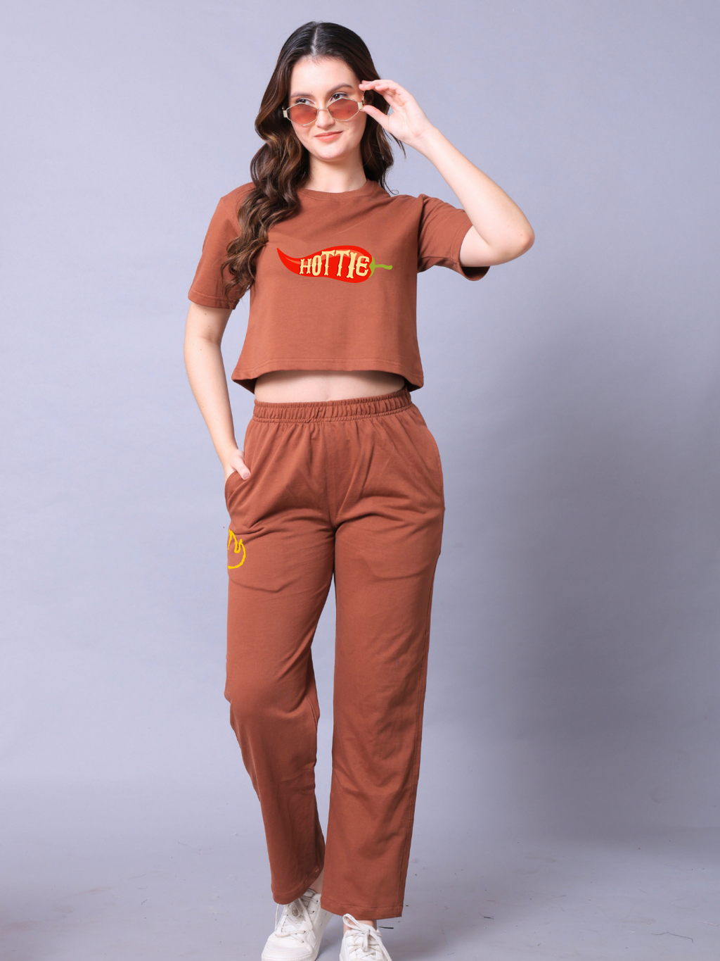 Hottie Women Co-Ord Set - Crop Top with Joggers