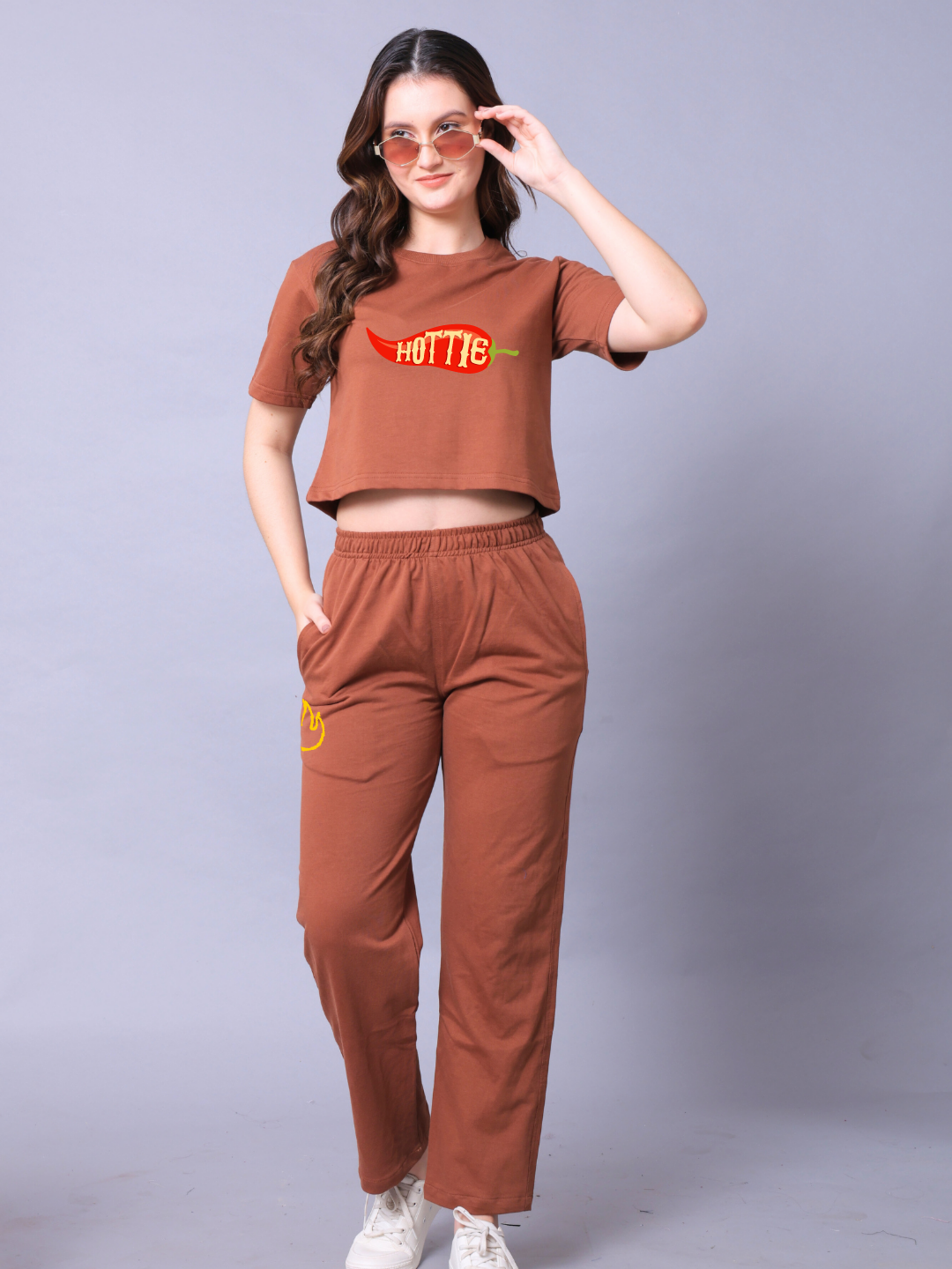 Hottie Women Co-Ord Set - Crop Top with Joggers