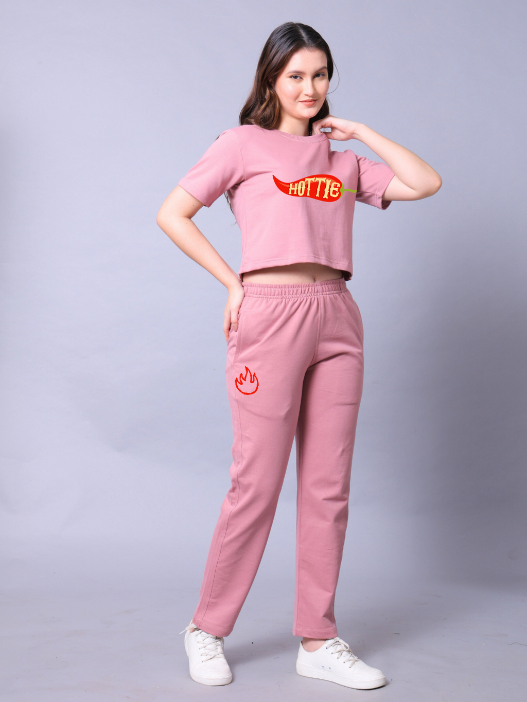 Hottie Women Co-Ord Set - Crop Top with Joggers