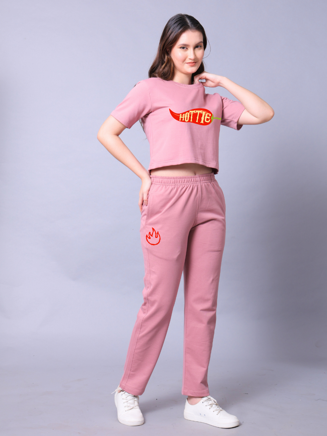 Hottie Women Co-Ord Set - Crop Top with Joggers