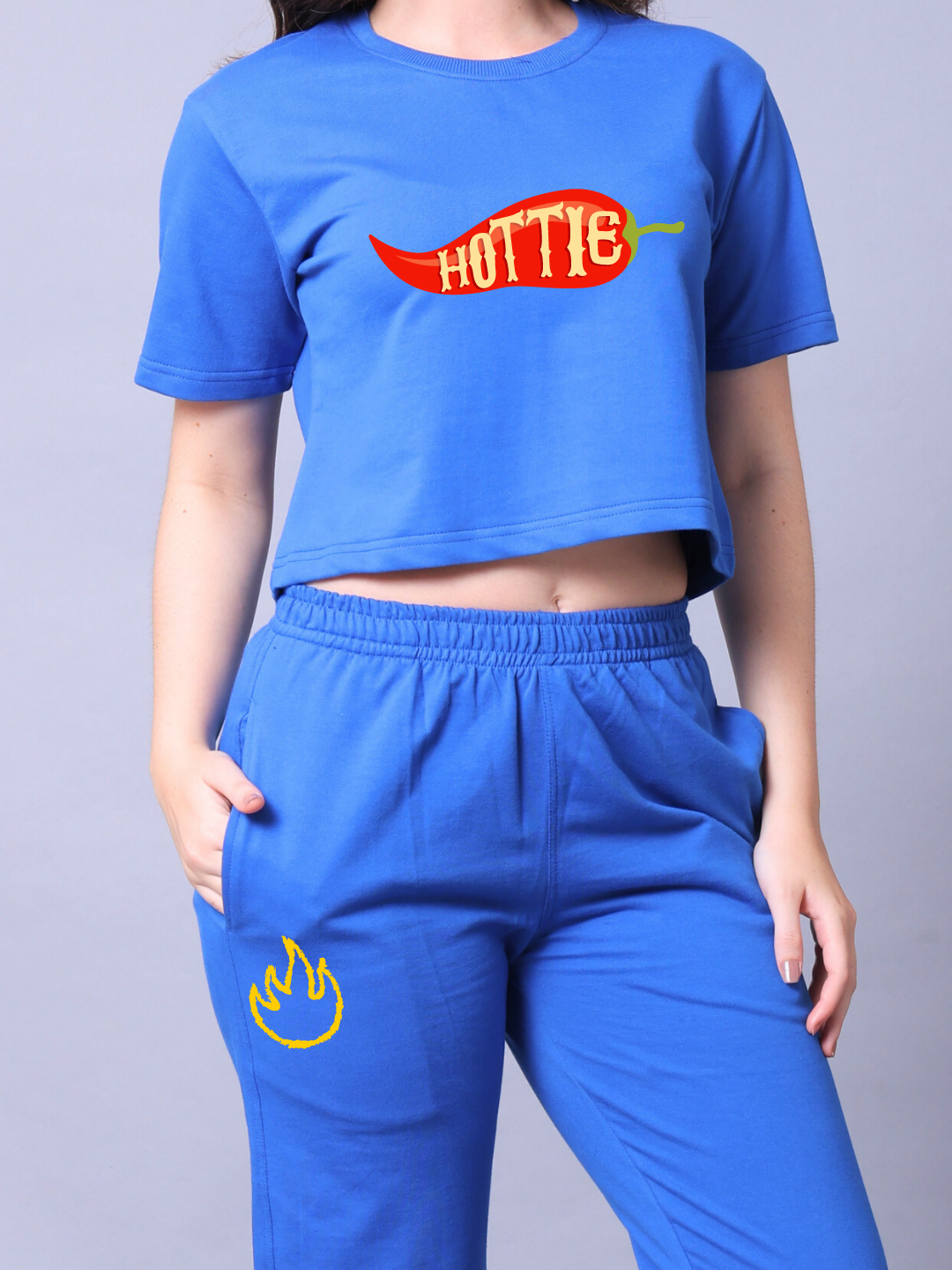 Hottie Women Co-Ord Set - Crop Top with Joggers