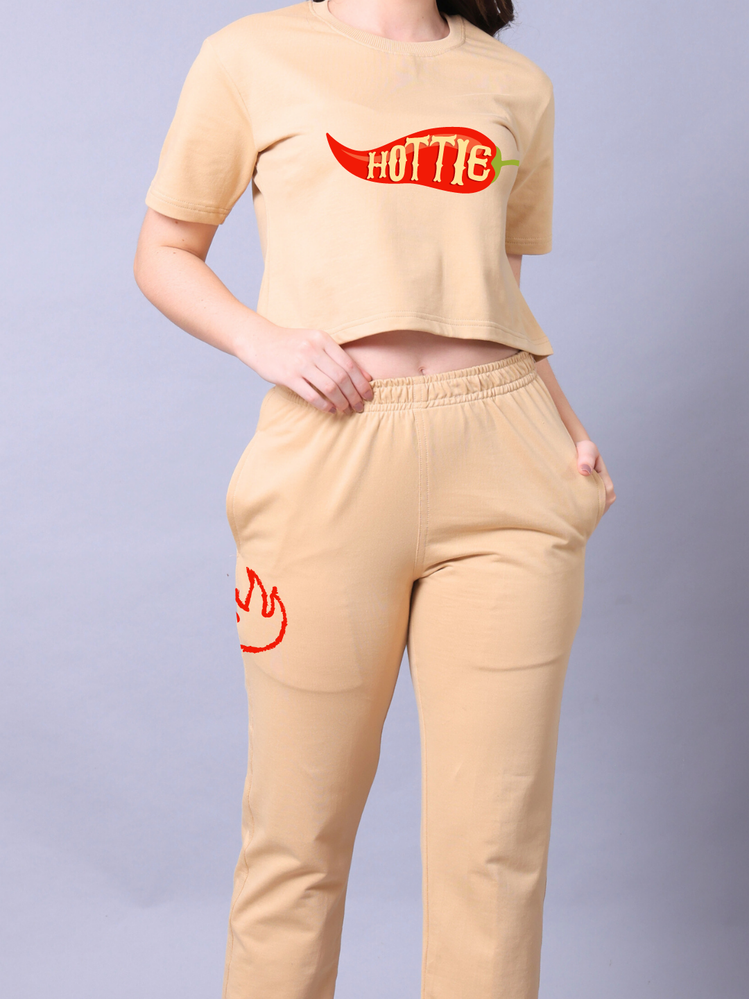 Hottie Women Co-Ord Set - Crop Top with Joggers