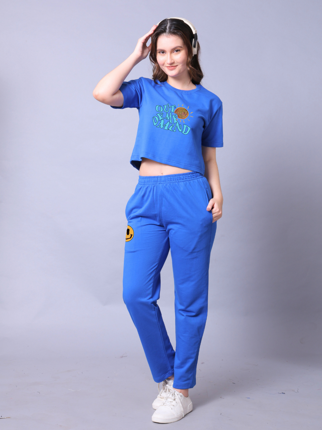 Out Of My Mind Women Co-Ord Set - Crop Top with Joggers