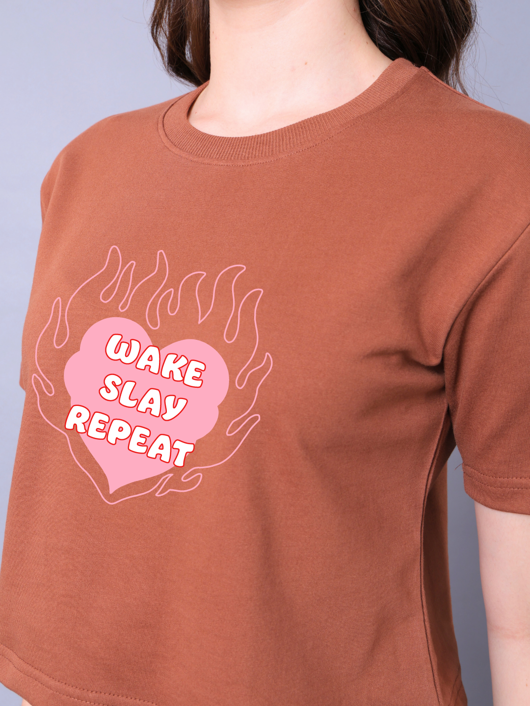 Wake Slay Repeat Women Co-Ord Set - Crop Top with Joggers