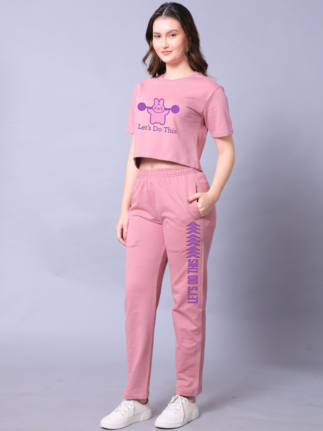 Let's Do This Women Co-Ord Set - Crop Top with Joggers