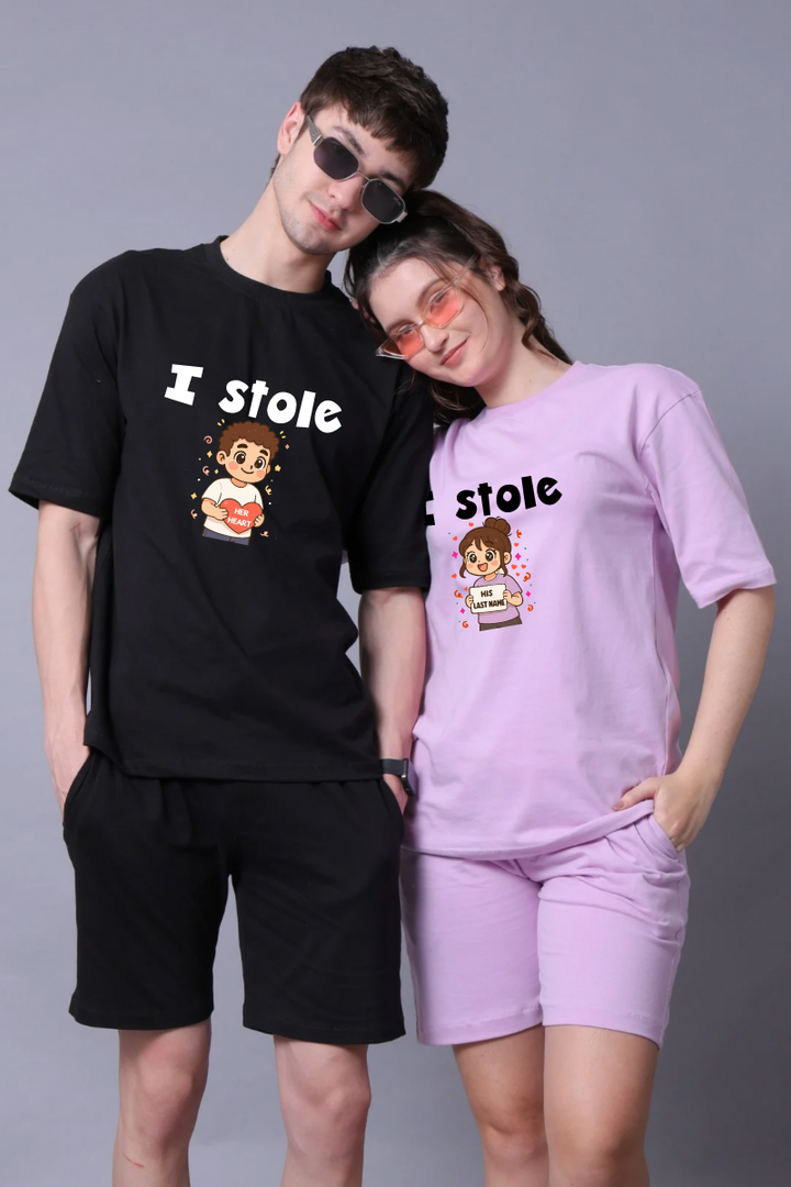 I Stole Couple Oversized Couple Tees - Pack of 2