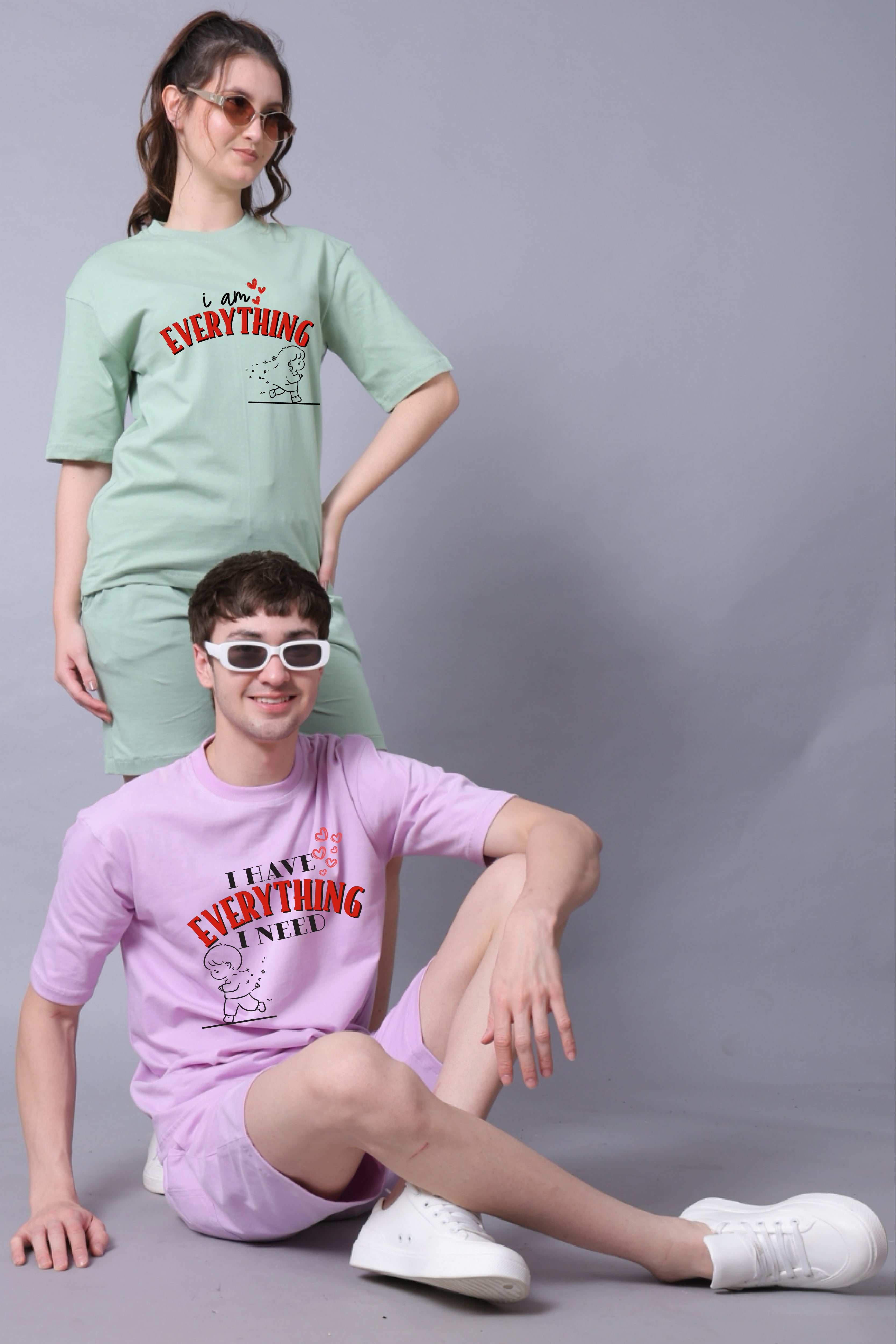 I Have Everything Couple Oversized Couple Tees - Pack of 2