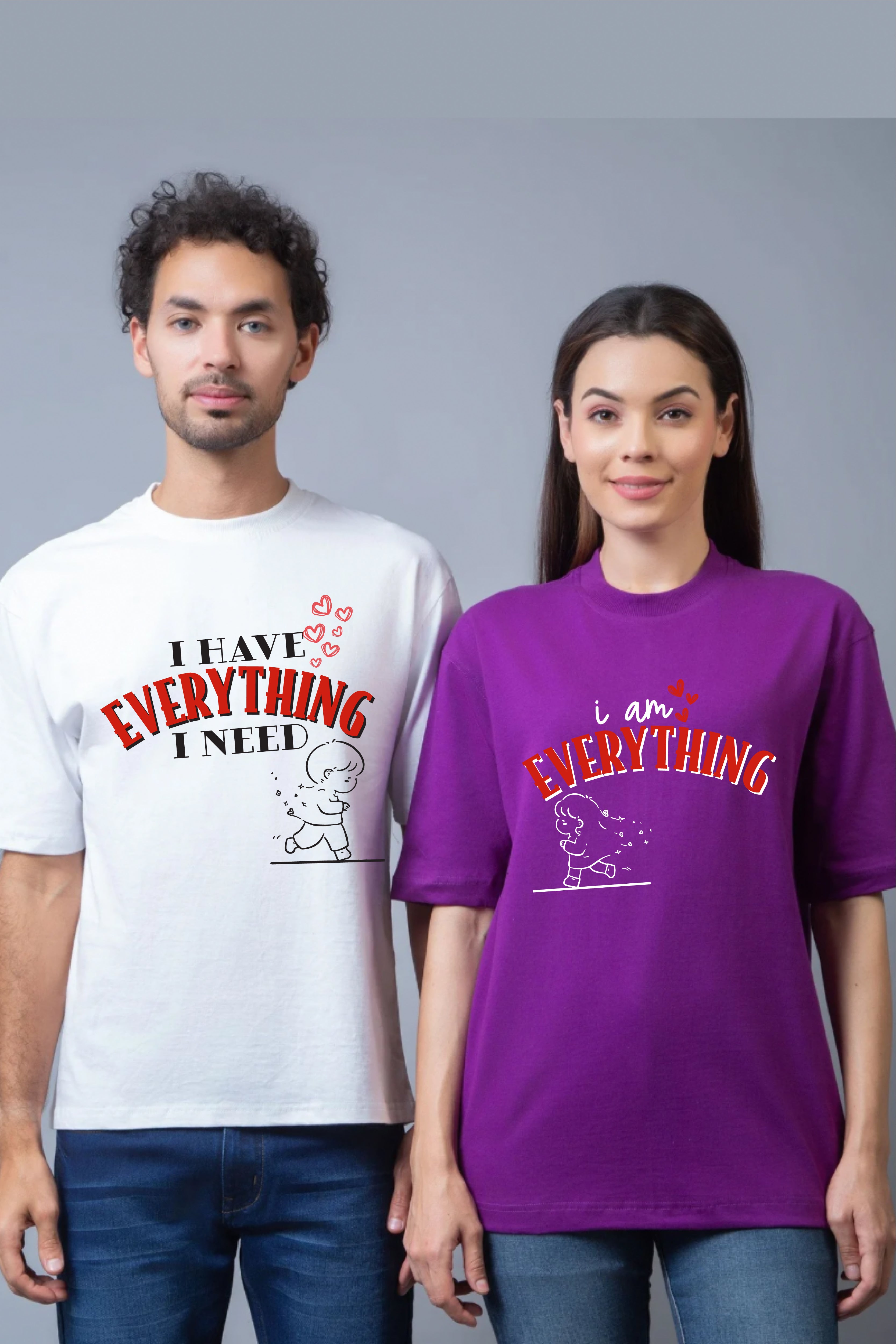 I Have Everything Couple Oversized Couple Tees - Pack of 2