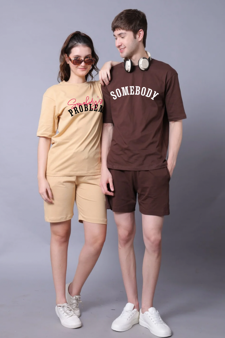 Somebody's Problem Couple Oversized Couple Tees - Pack of 2