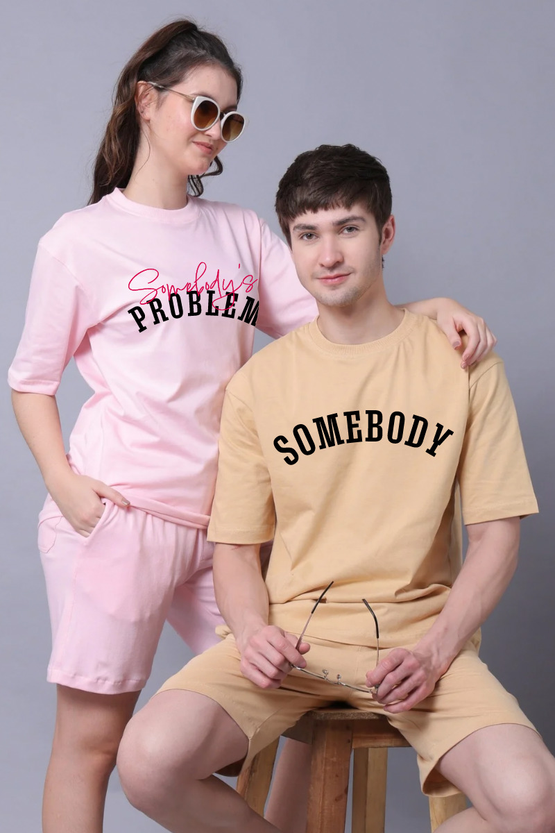 Somebody's Problem Couple Oversized Couple Tees - Pack of 2