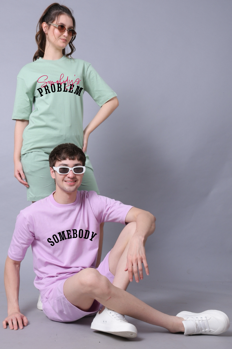 Somebody's Problem Couple Oversized Couple Tees - Pack of 2