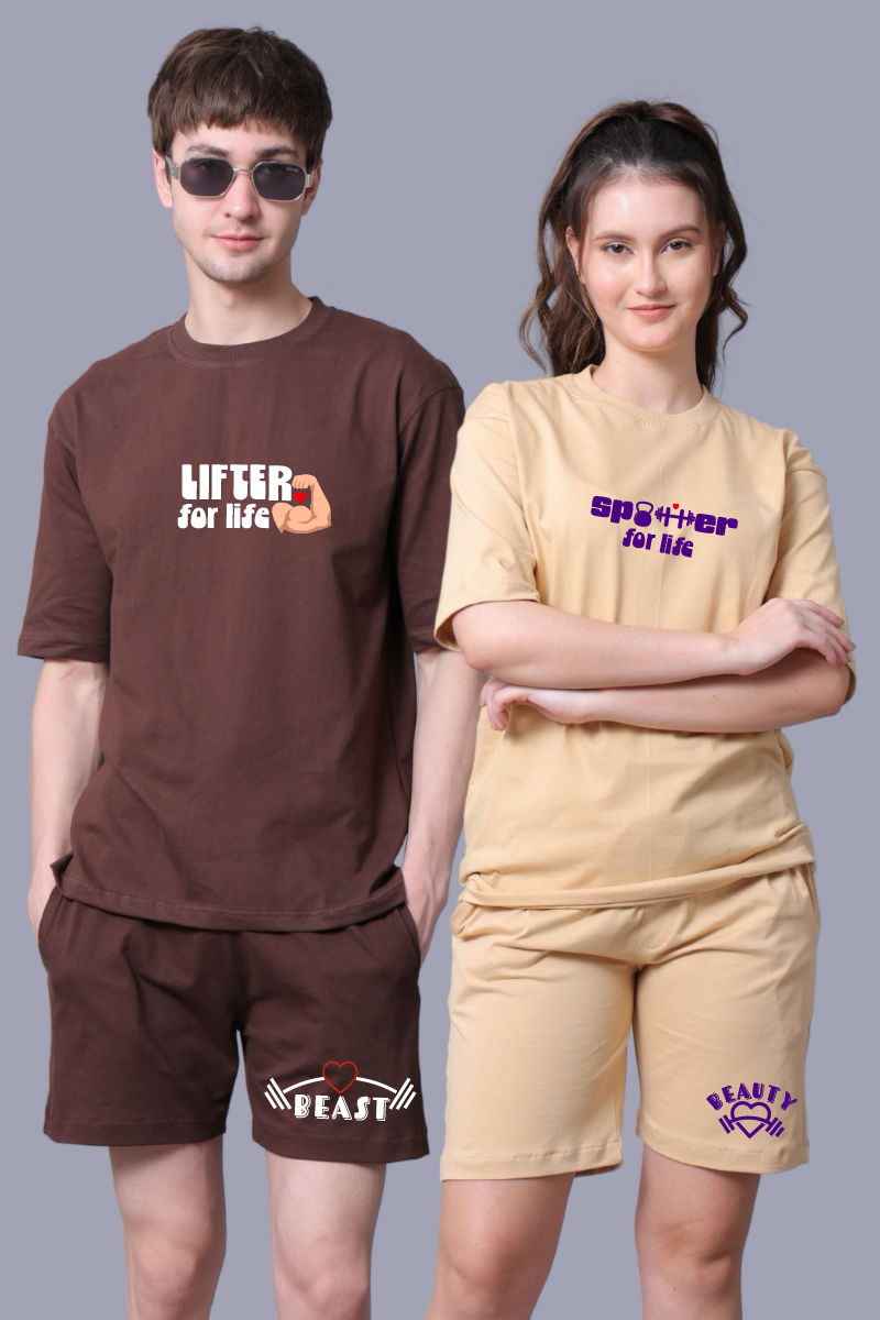 Beast and Beauty Printed Couple Co-Ord Sets (Pack of 2)