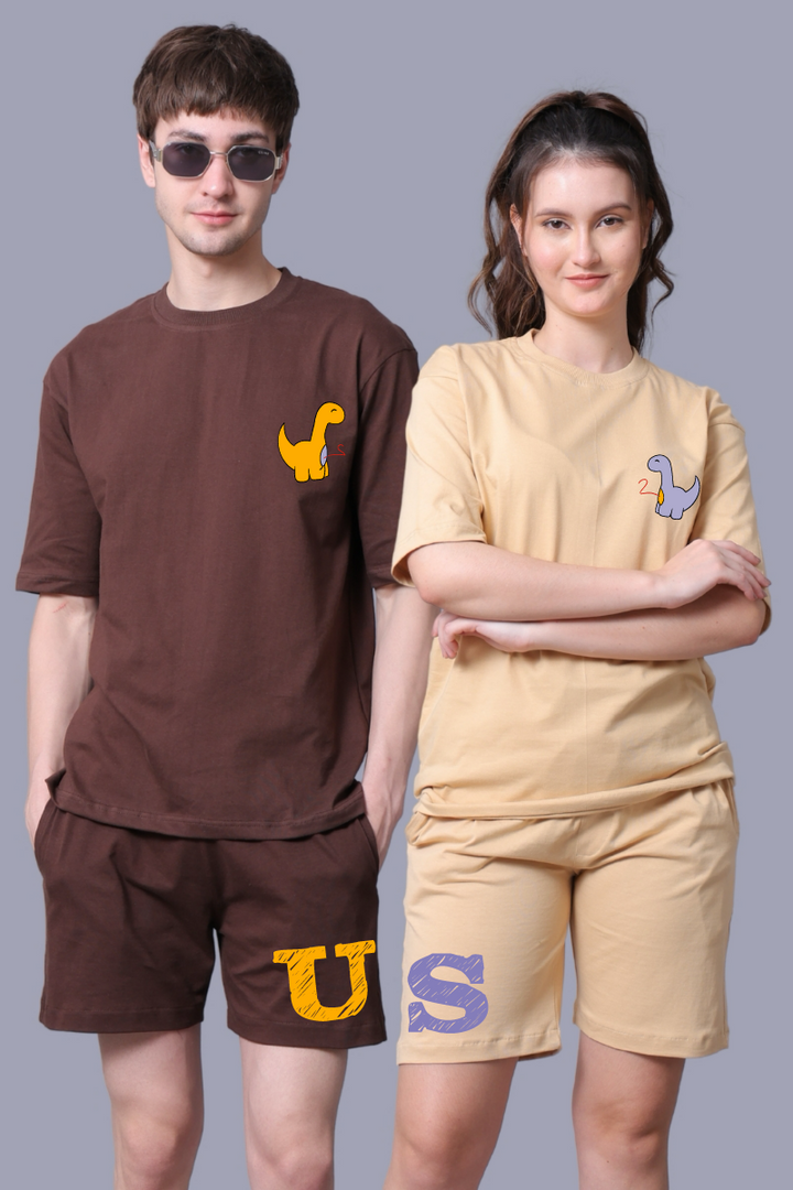 Dino Us Printed Couple Co-Ord Sets (Pack of 2)