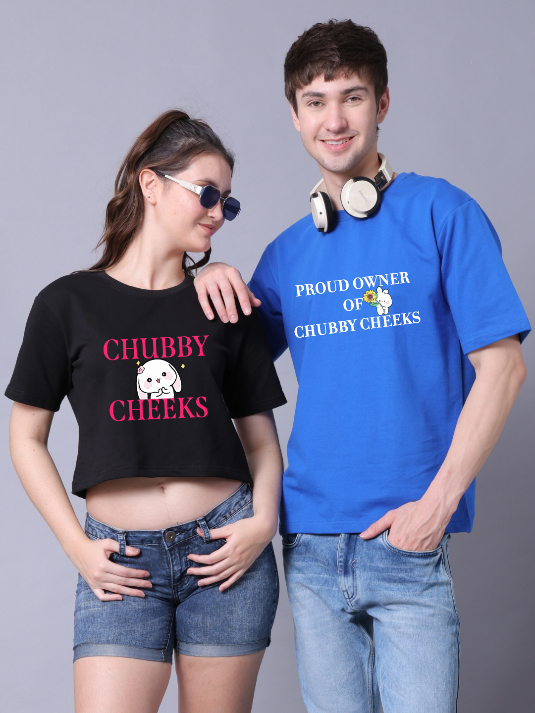 Chubby cheeks Crop Top & Drop Shoulder Tee - Pack of 2