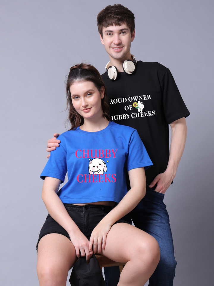 Chubby cheeks Crop Top & Drop Shoulder Tee - Pack of 2