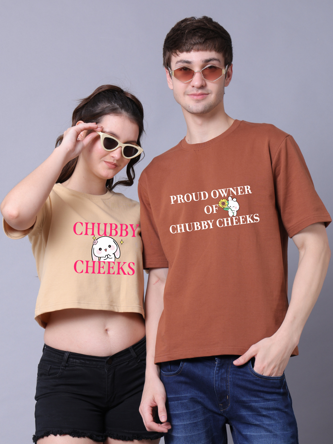 Chubby cheeks Crop Top & Drop Shoulder Tee - Pack of 2