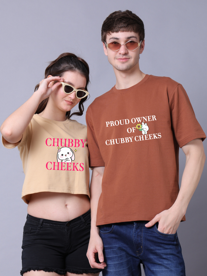 Chubby cheeks Crop Top & Drop Shoulder Tee - Pack of 2