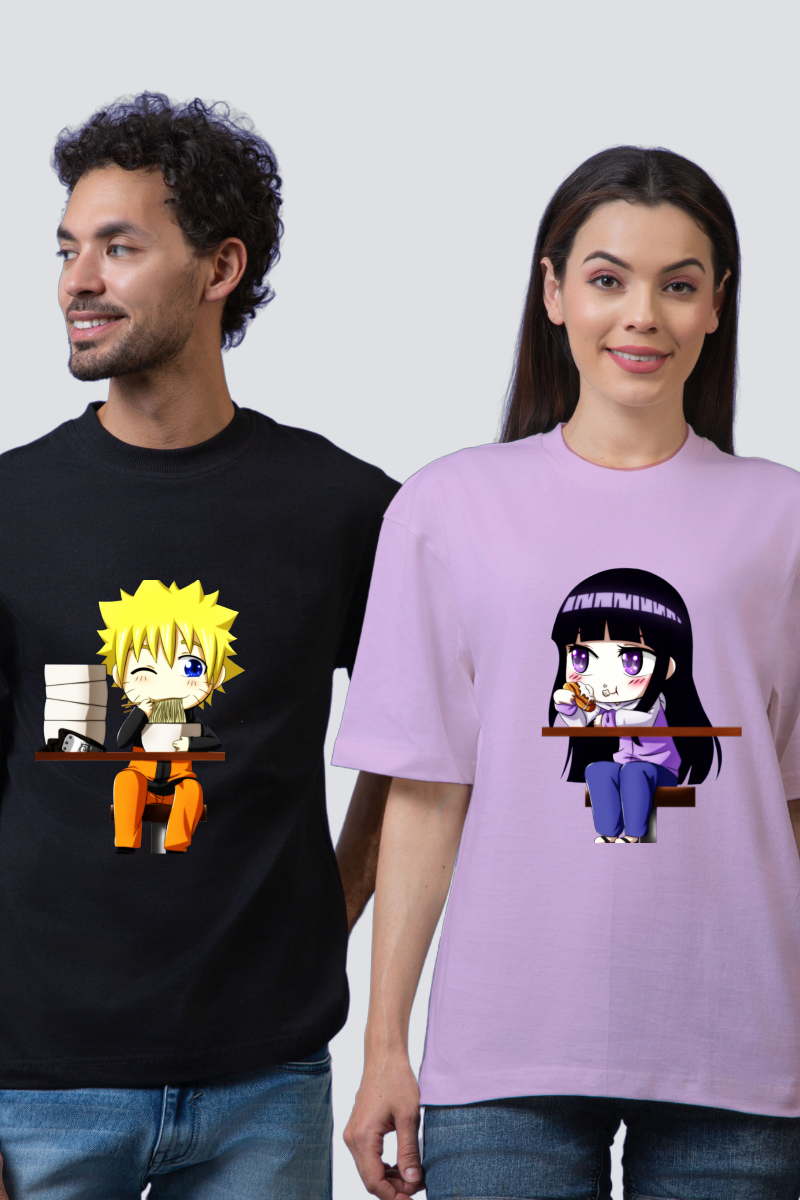 Naruto & Hinata Oversized Couple T-Shirts (Pack of 2)