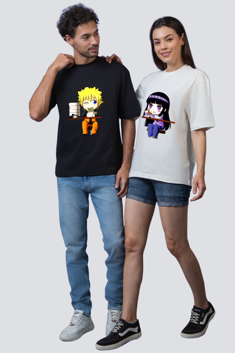 Naruto & Hinata Oversized Couple T-Shirts (Pack of 2)