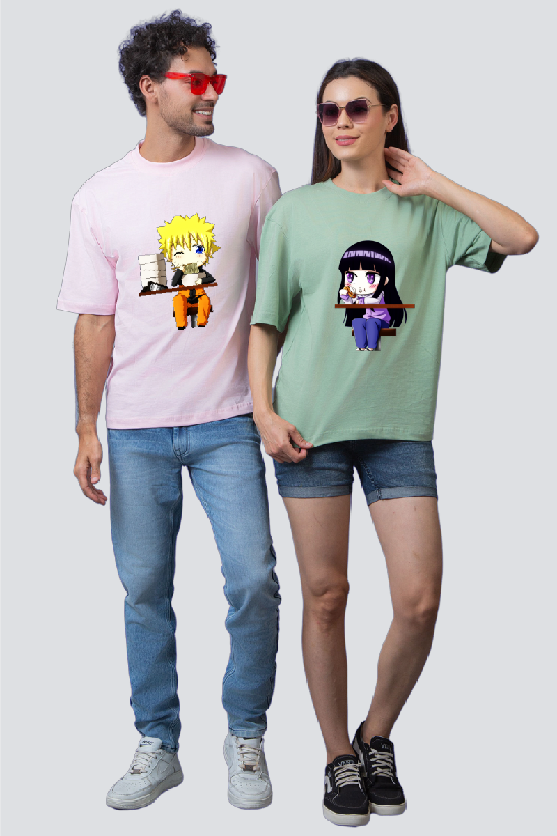 Naruto & Hinata Oversized Couple T-Shirts (Pack of 2)