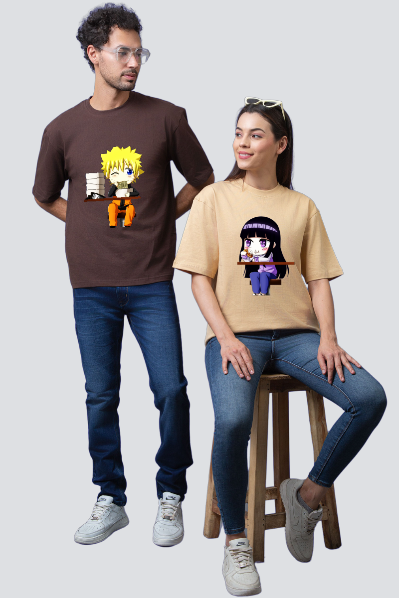 Naruto & Hinata Oversized Couple T-Shirts (Pack of 2)