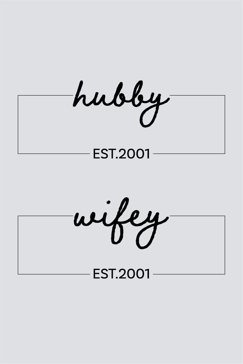 'Hubby & Wifey' Edition Couple Tees - Pack of 2 (Customised)