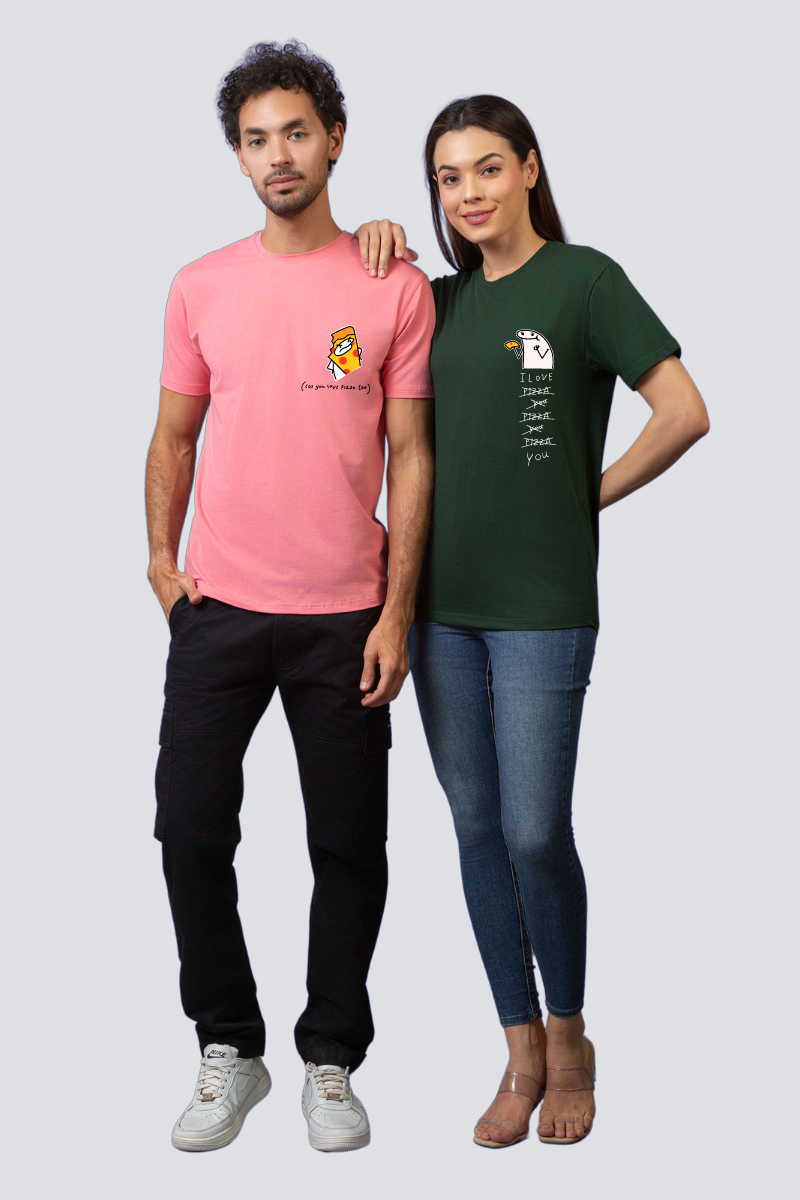 Pizza Lover Couple Unisex Tees - Pack of 2