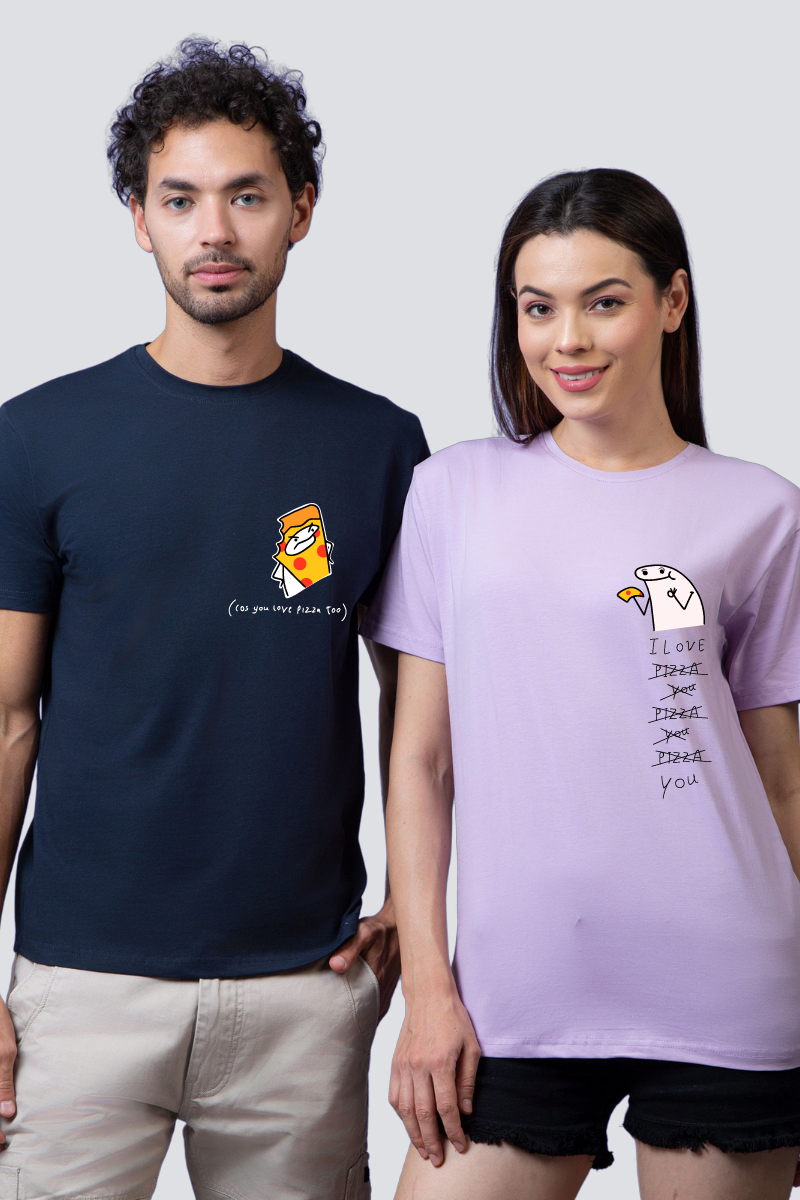 Pizza Lover Couple Unisex Tees - Pack of 2