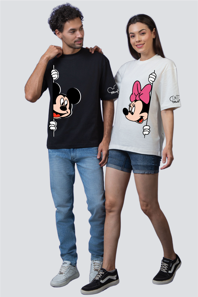 Mickey & Minnie Oversized Couple T-Shirts (Pack of 2)