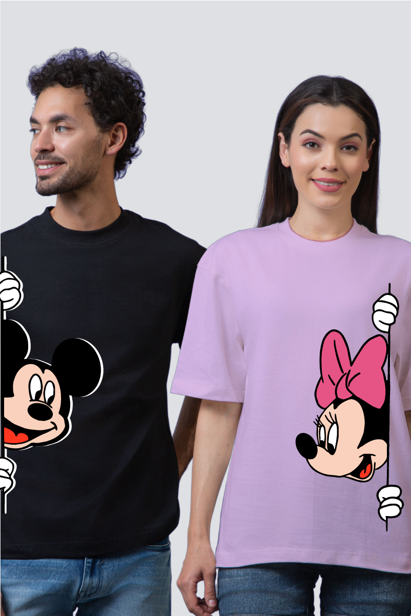 Mickey & Minnie Oversized Couple T-Shirts (Pack of 2)