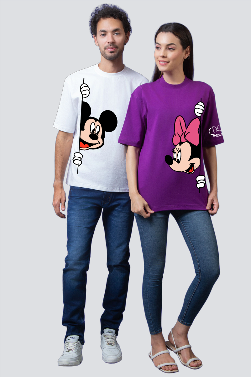 Mickey & Minnie Oversized Couple T-Shirts (Pack of 2)