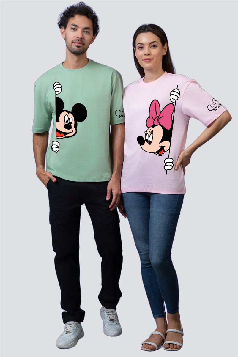 Mickey & Minnie Oversized Couple T-Shirts (Pack of 2)