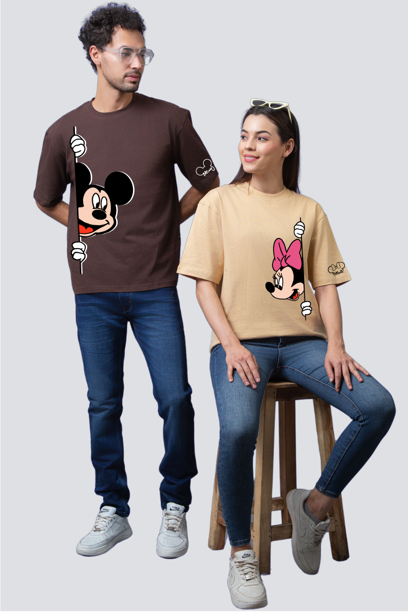 Mickey & Minnie Oversized Couple T-Shirts (Pack of 2)