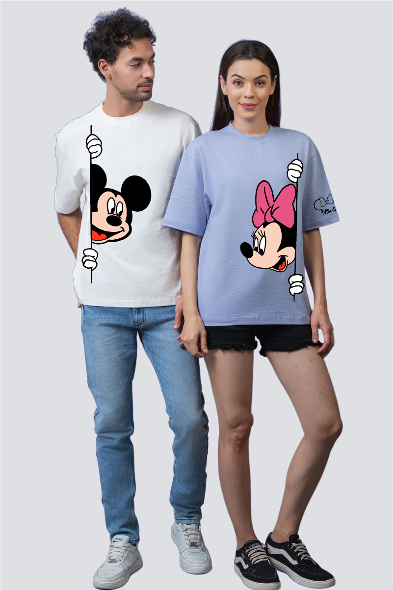 Mickey & Minnie Oversized Couple T-Shirts (Pack of 2)