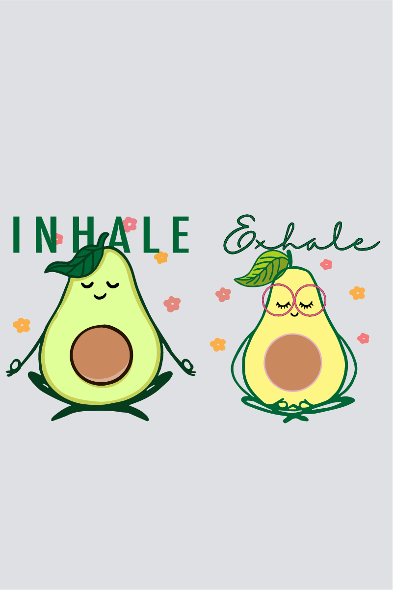 Breathe Easy: Avocado Oversized Couple T-Shirts (Pack of 2)