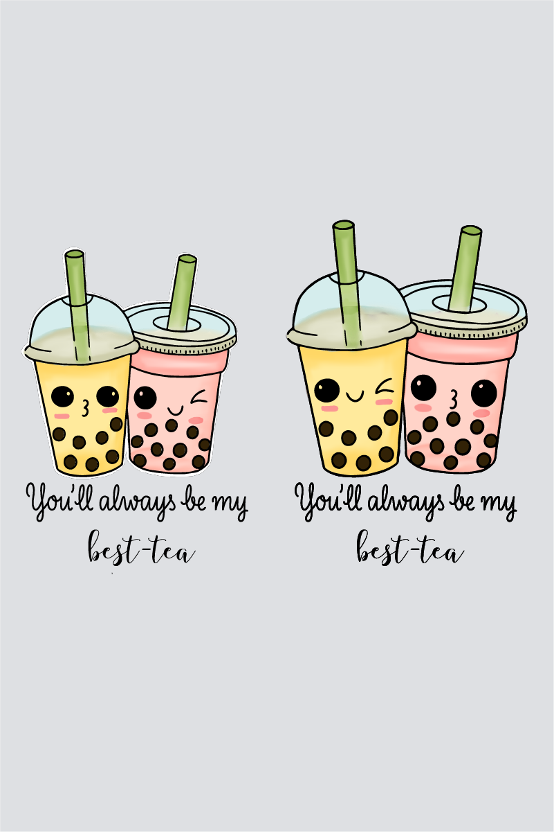 Sip of Friendship: 'Best-Tea' Couple Unisex Tees - Pack of 2