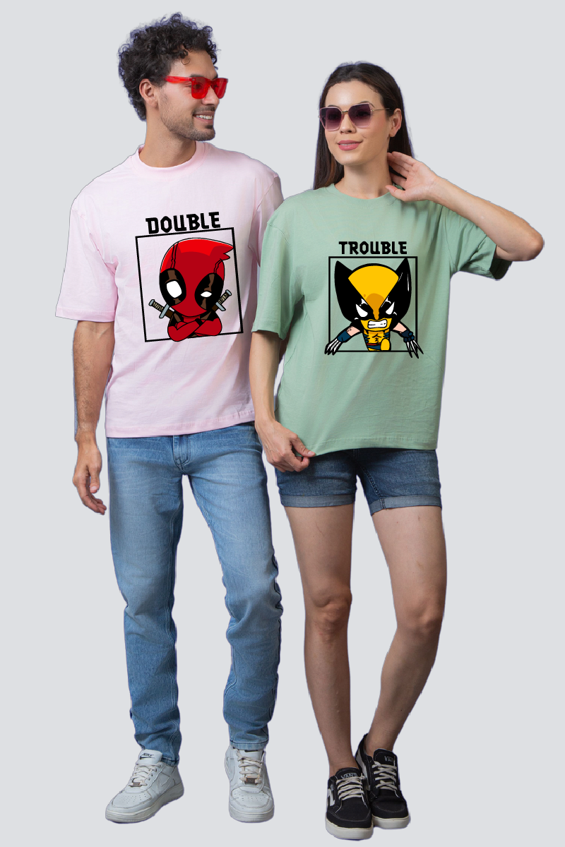 Deadpool & Wolverine Oversized Couple T-Shirts (Pack of 2)