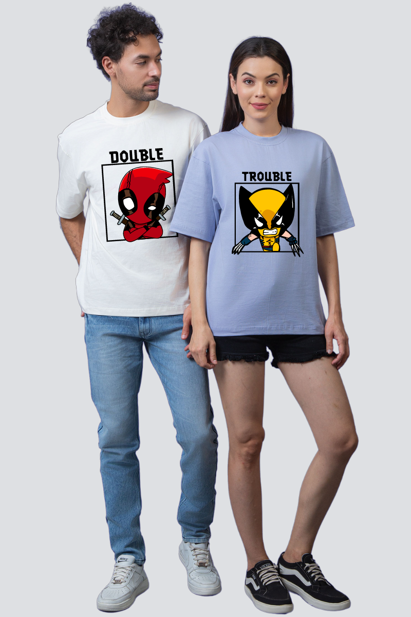 Deadpool & Wolverine Oversized Couple T-Shirts (Pack of 2)